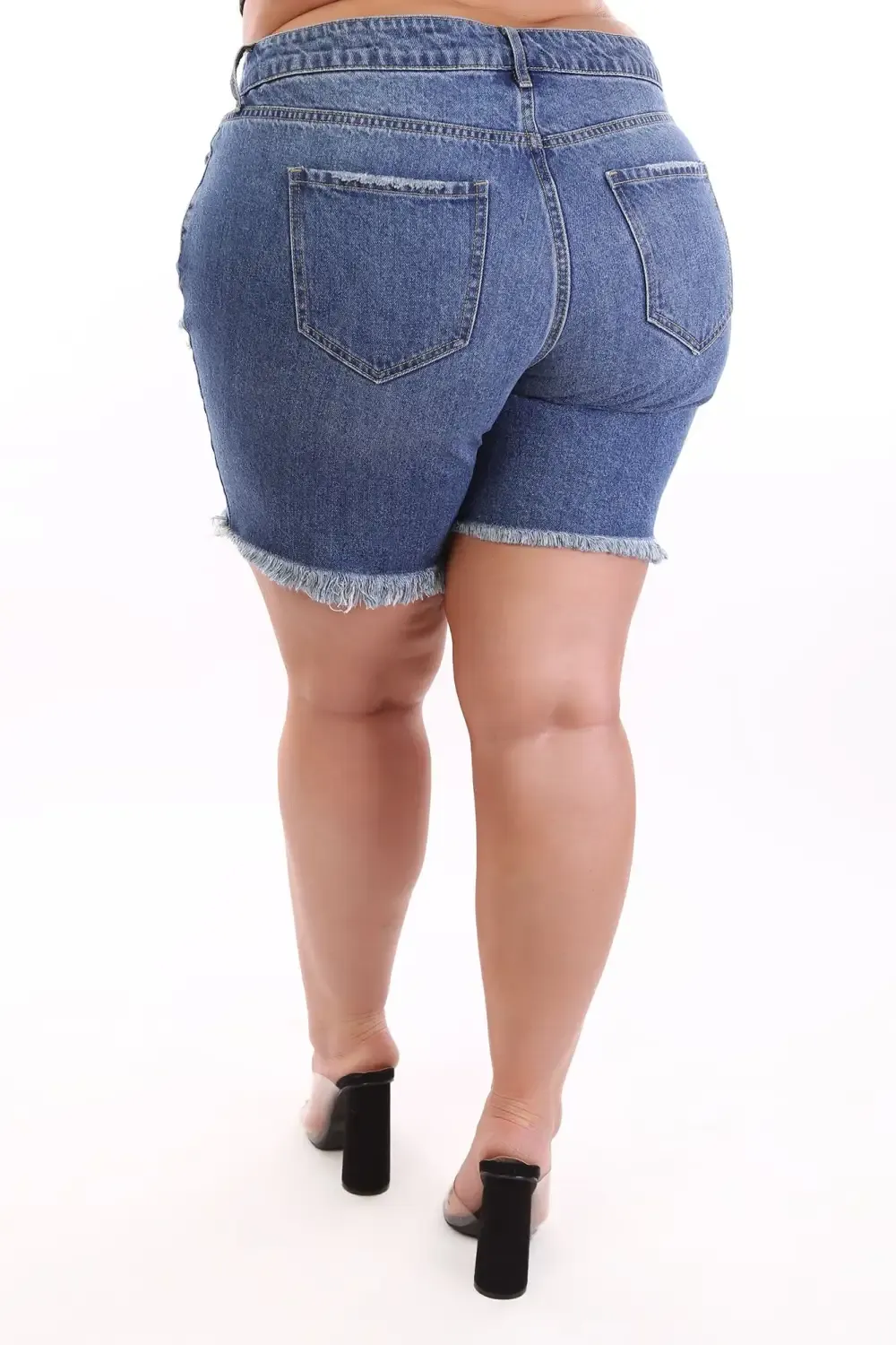This Time Around Bermuda Shorts - Medium Blue Wash