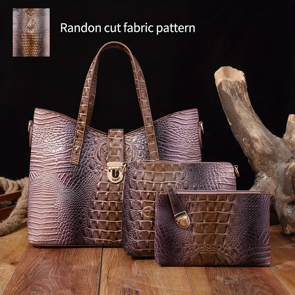 3pcs Gradient Color Purse Set