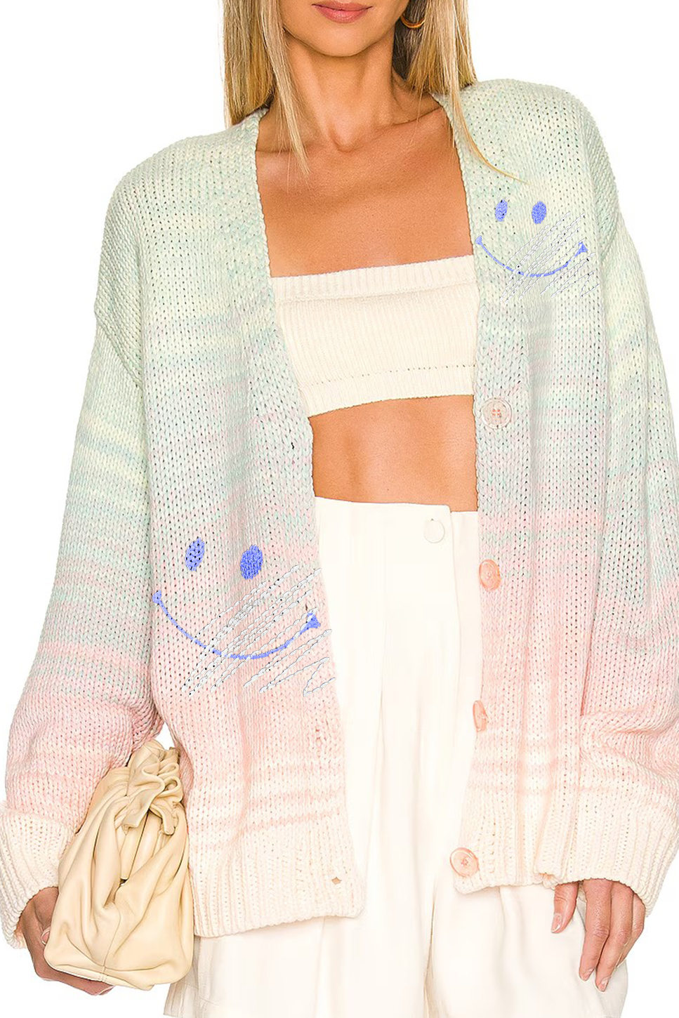 Ombre Gradient Color Cardigan