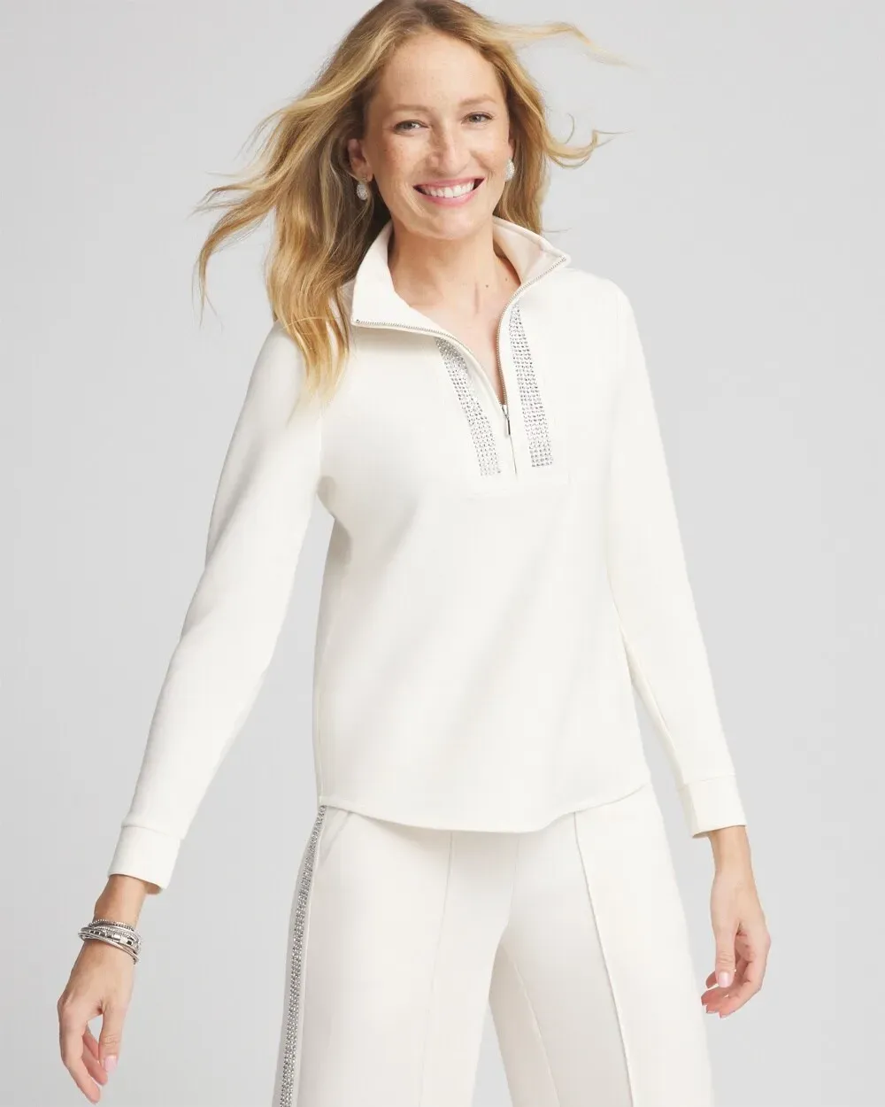 Zenergy® Scuba Embellished Sweatshirt