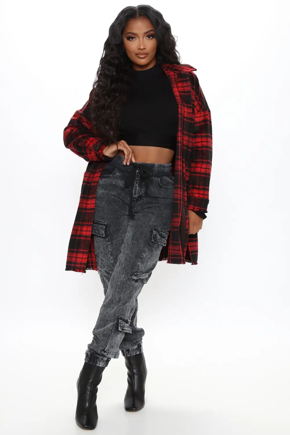 Never Plaid It So Good Shirt Jacket - Red