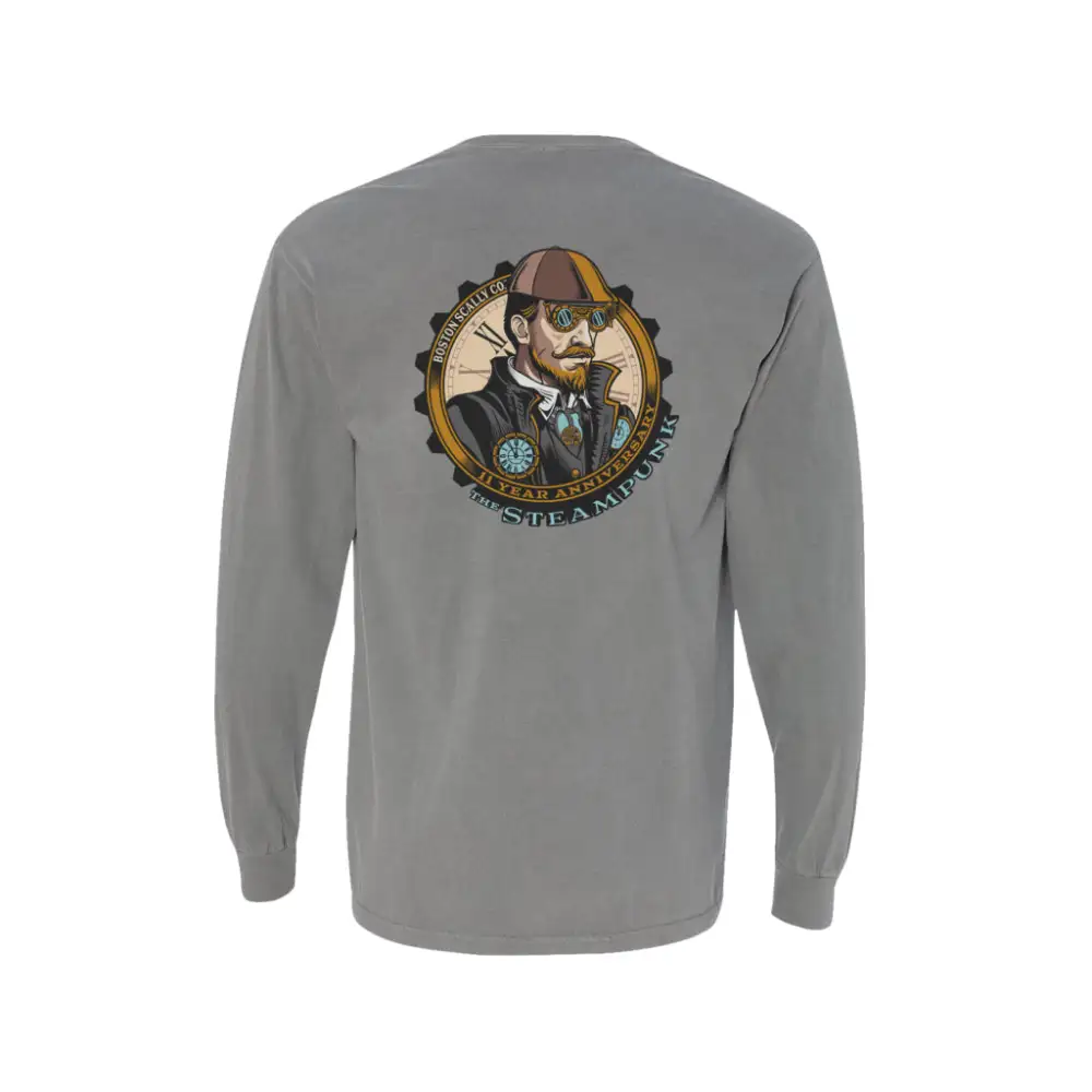 Boston Scally The 11 Year Anniversary Long Sleeve Pocket Tee - Grey