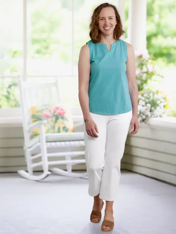 Ella Simone Cotton Terry Denim Flex Crop Jeans