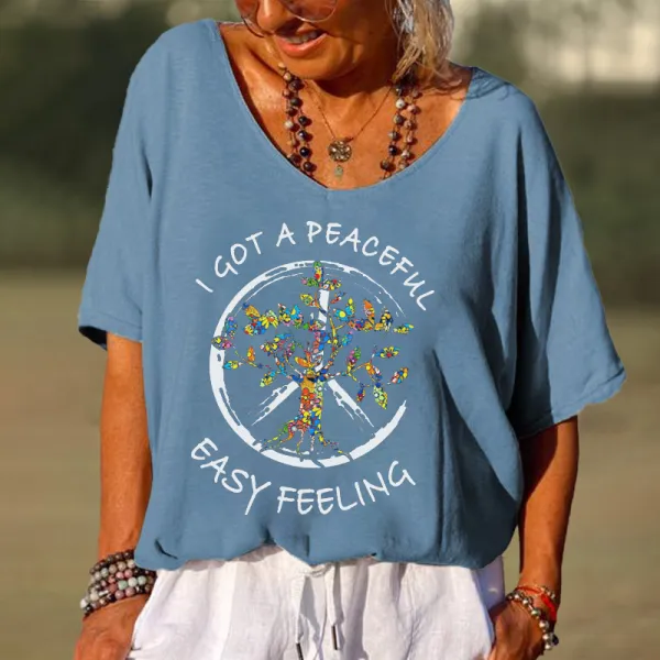 I Got A Peaceful Easy Feeling Oversized Graphic Tees