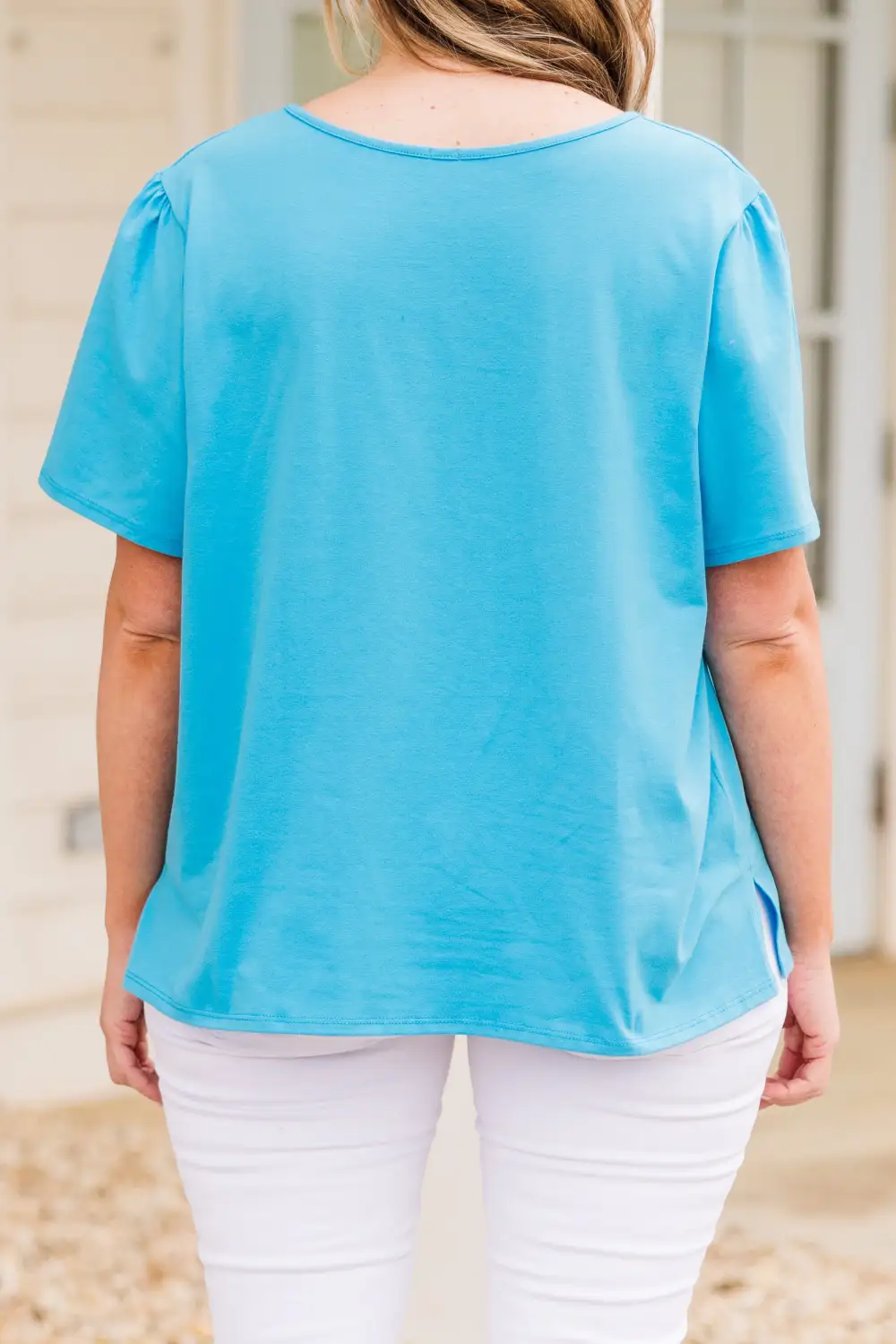 An Open Book Top, Turquoise