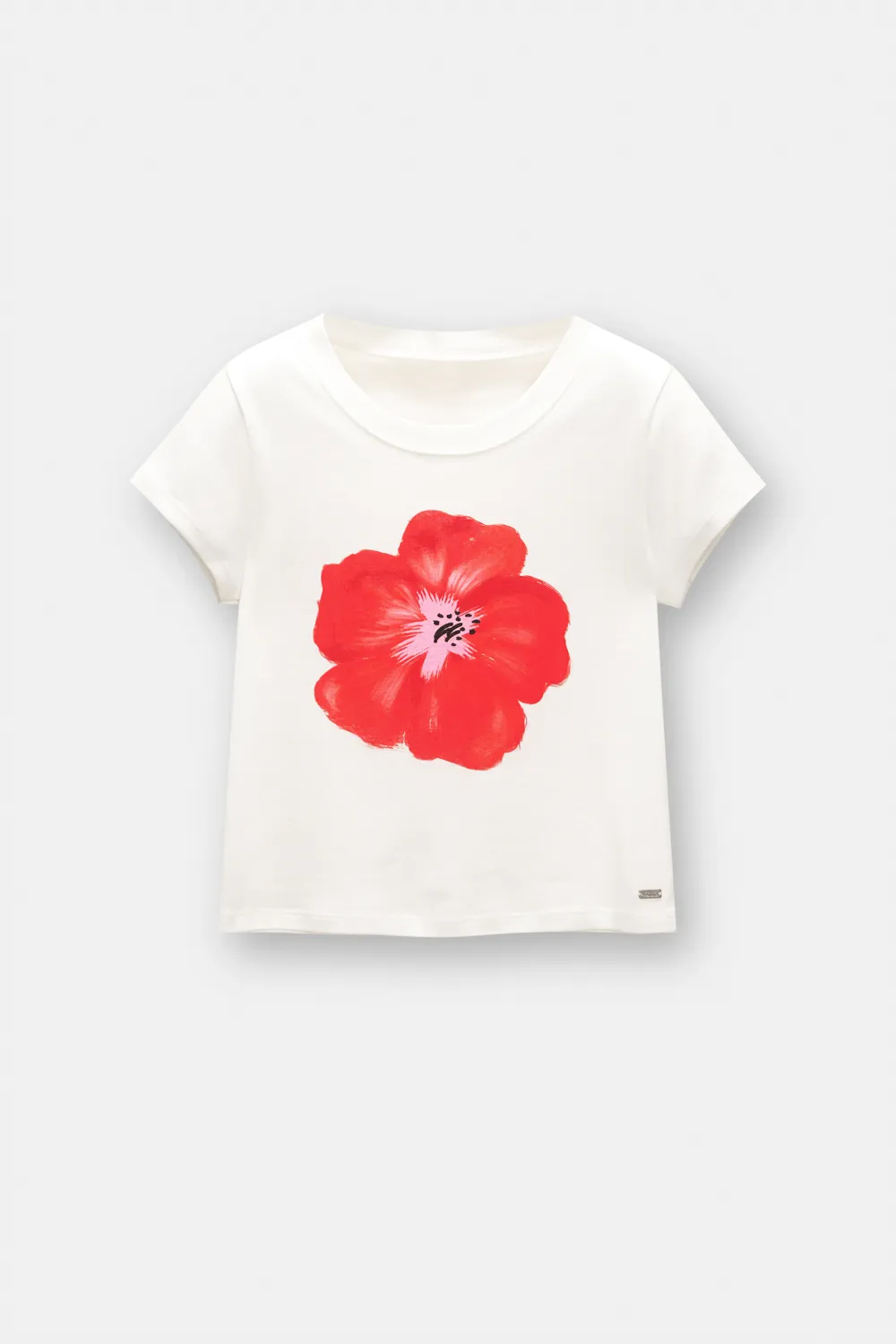 Camiseta manga corta flor