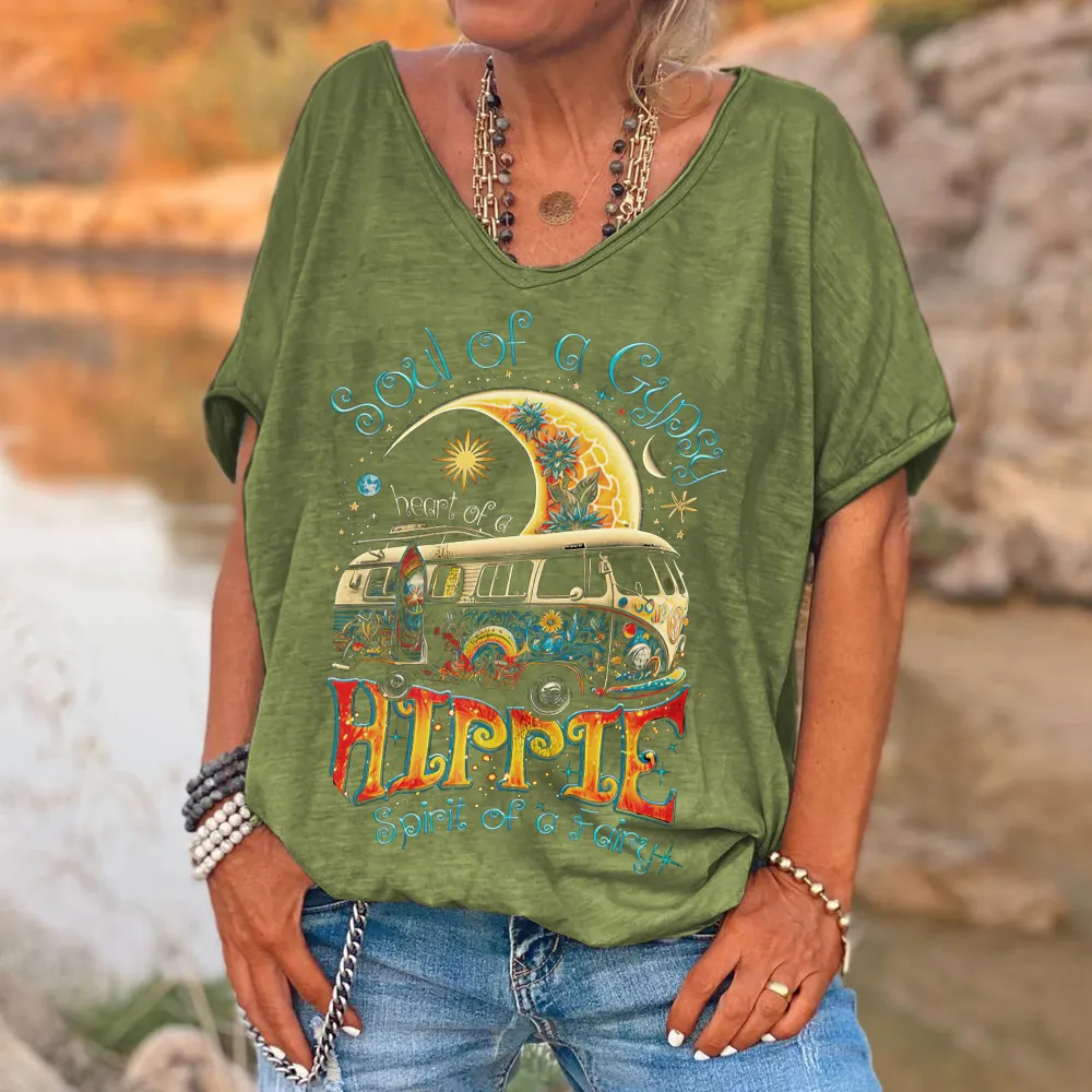 Soul Of A Gypsy Hippie Print Women's T-shirt