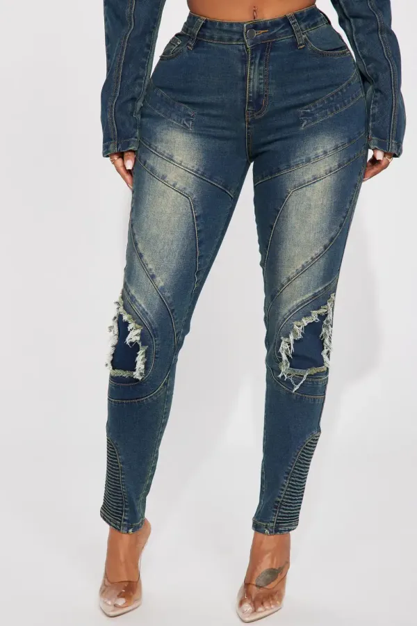 Contenta Tinted Stretch Jeans - Dark Wash