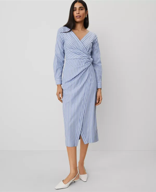 Striped Asymmetric Shirtdress