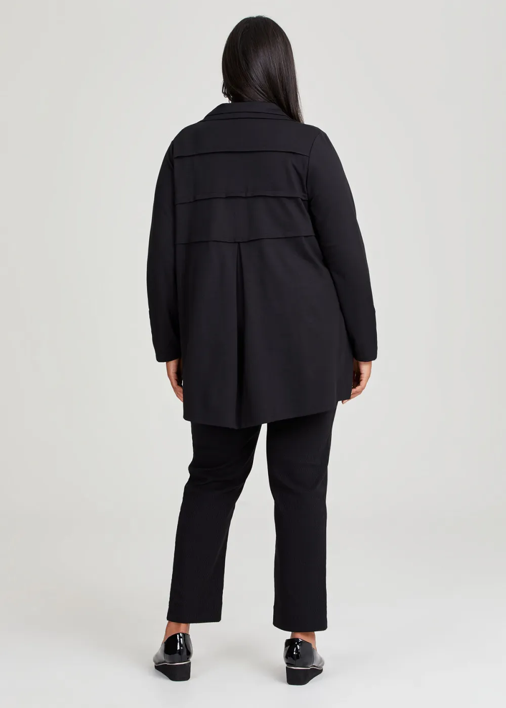 Zip Bamboo Ponte & Faux Leather Jacket