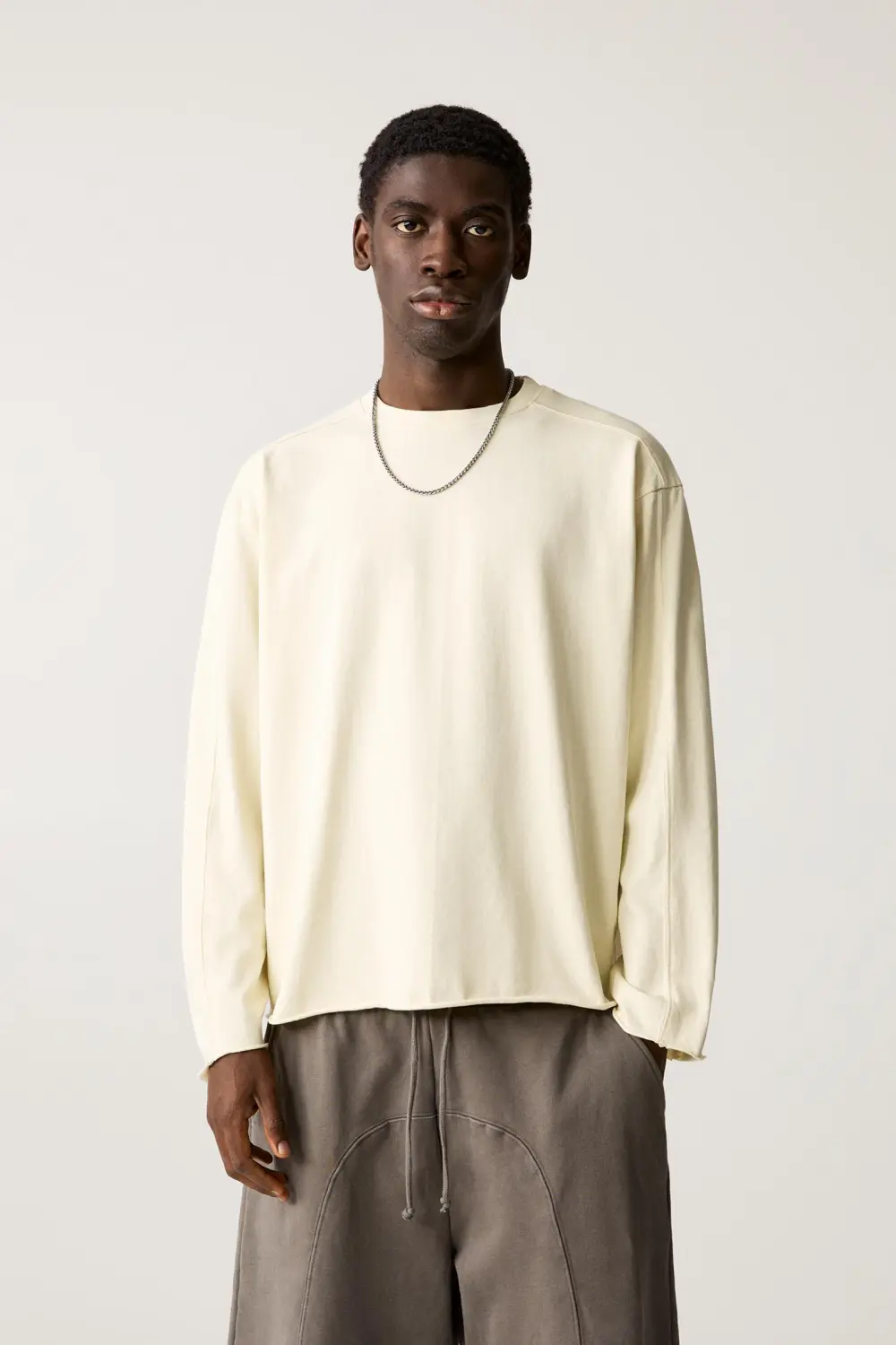 Faded T-shirt with frayed hem