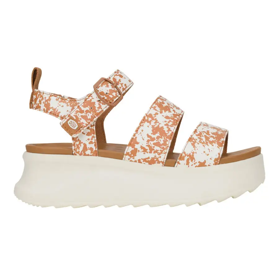 Delray Buckle Animal - Tan/White