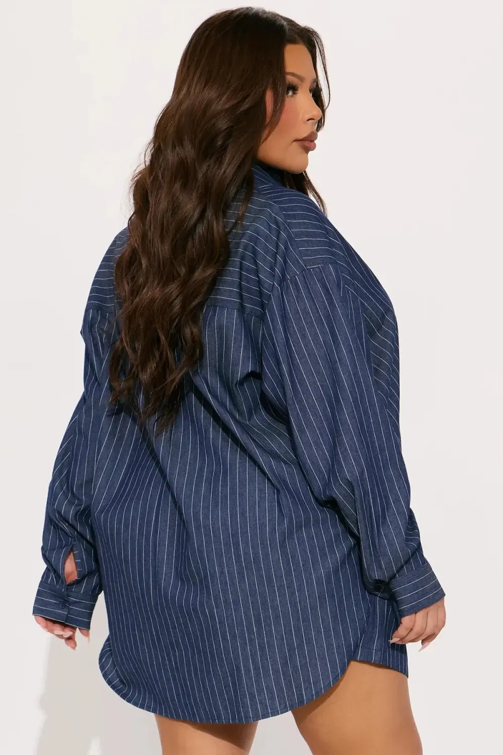 Anderson Pinstripe Short Set - Dark Wash