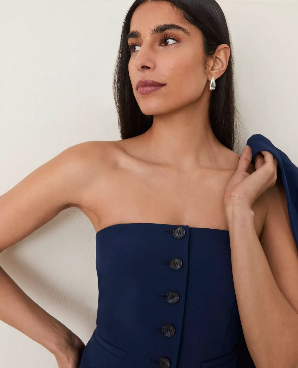 The Strapless Vest in Fluid Crepe