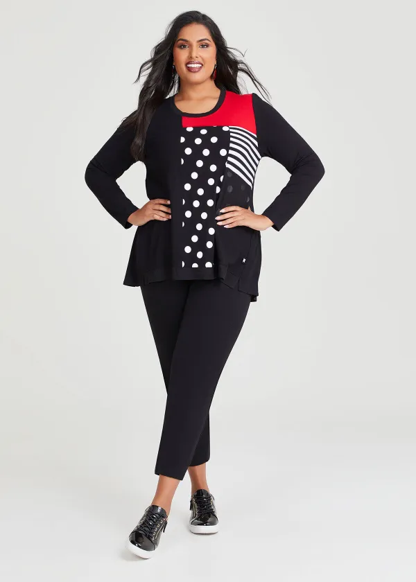 Natural Mied Abstract Top