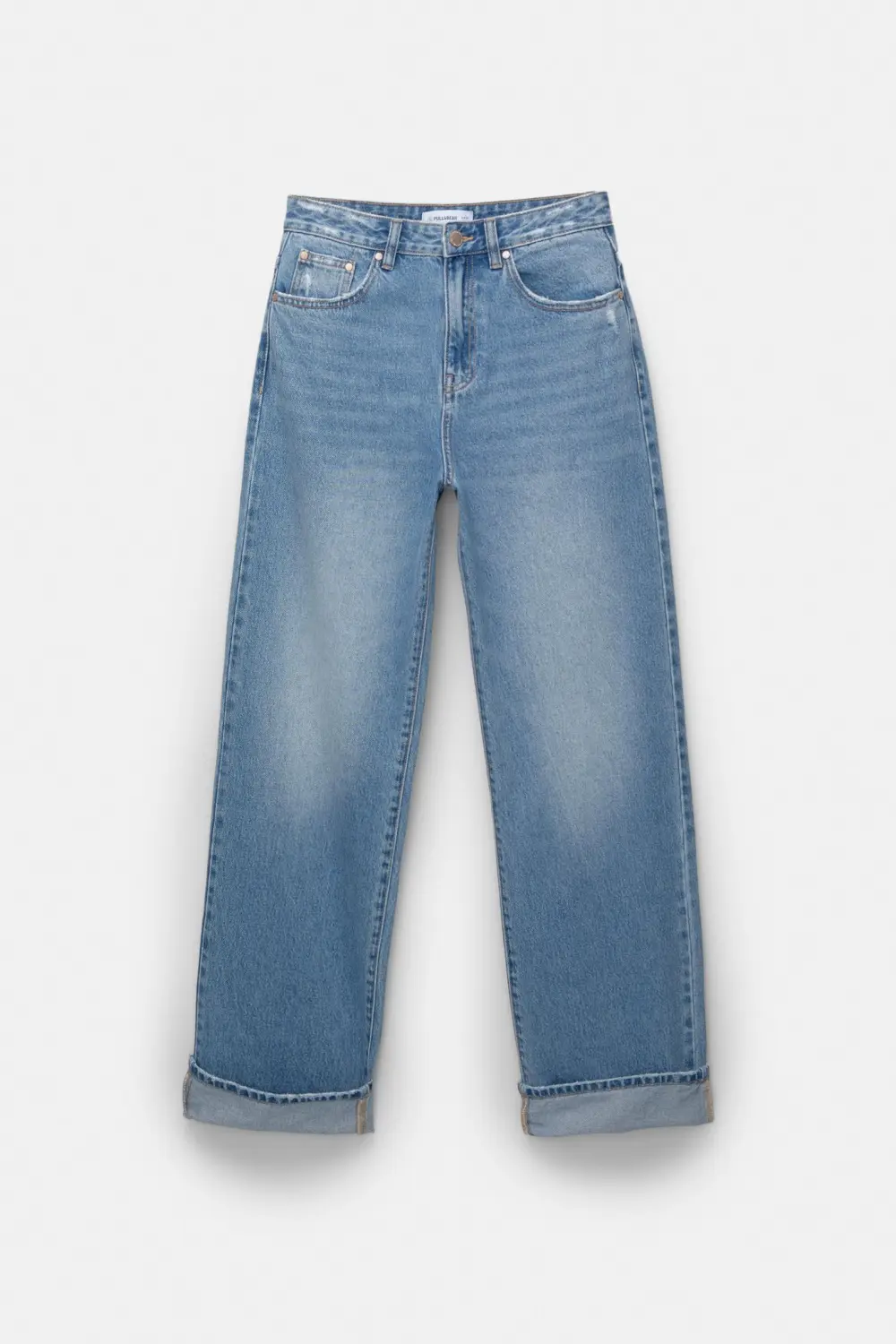 Jeans baggy rectos vuelta bajo