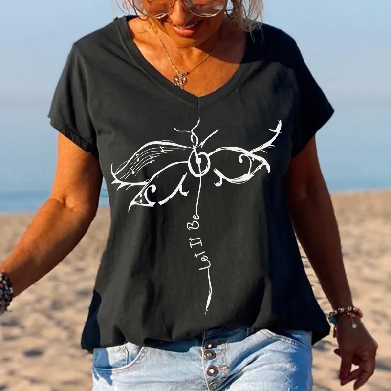 Let It Be Musical Note Unique Pattern Graphic Tees
