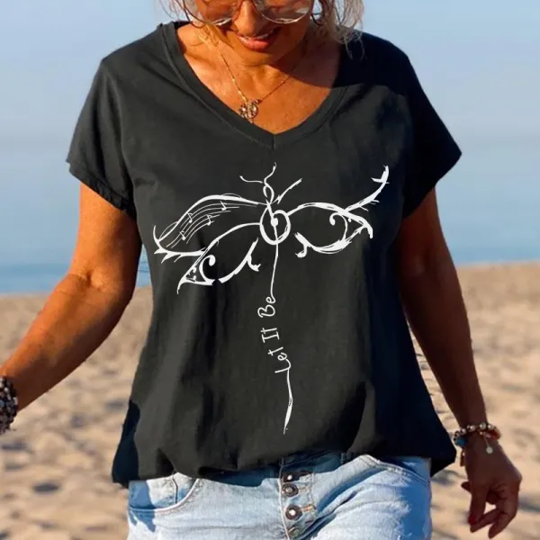 Let It Be Musical Note Unique Pattern Graphic Tees
