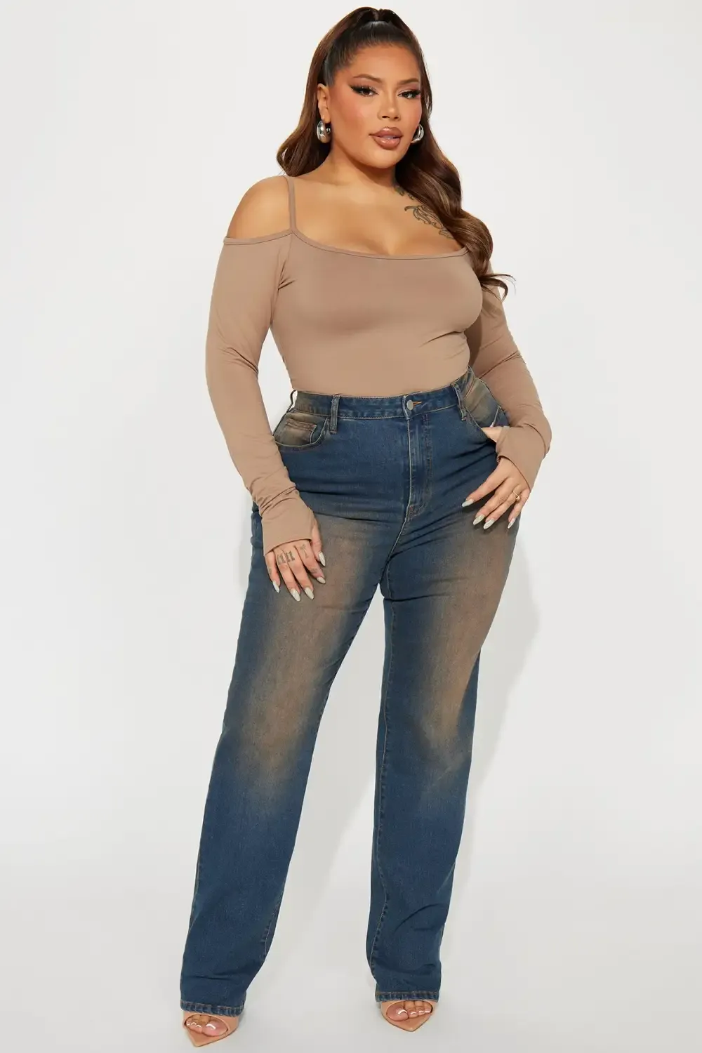 Thick Of It Tinted Straight Leg Jeans - Dark Wash