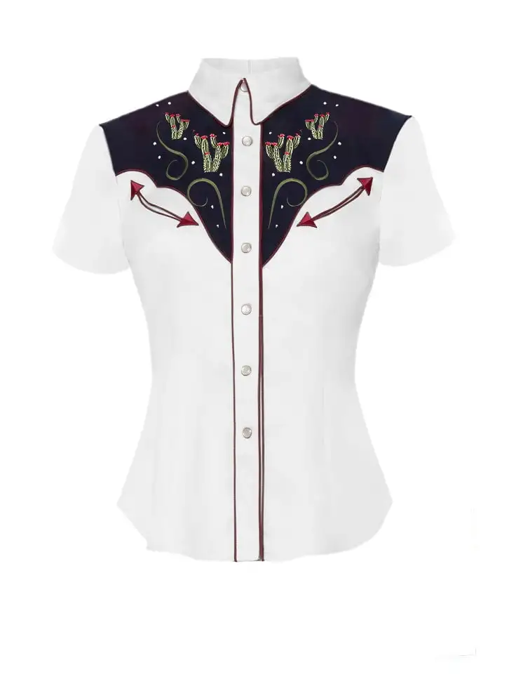 Women's Western Oasis Plant Printed Shirt