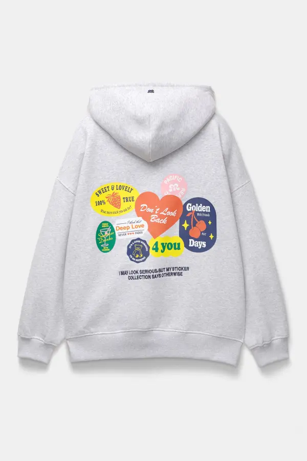 Sudadera capucha pegatinas