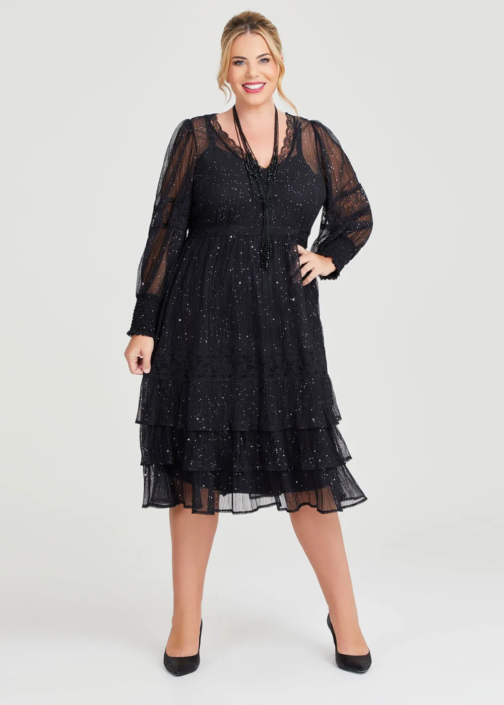 Lydia Lace Sparkle Cocktail Dress