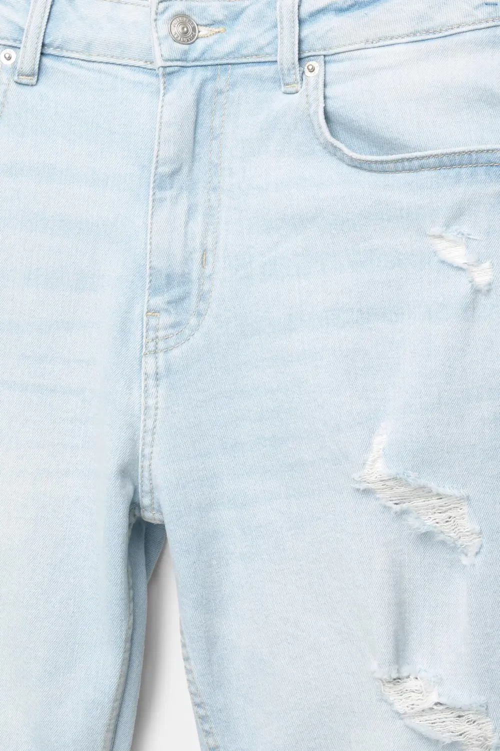 Ripped denim Bermuda shorts