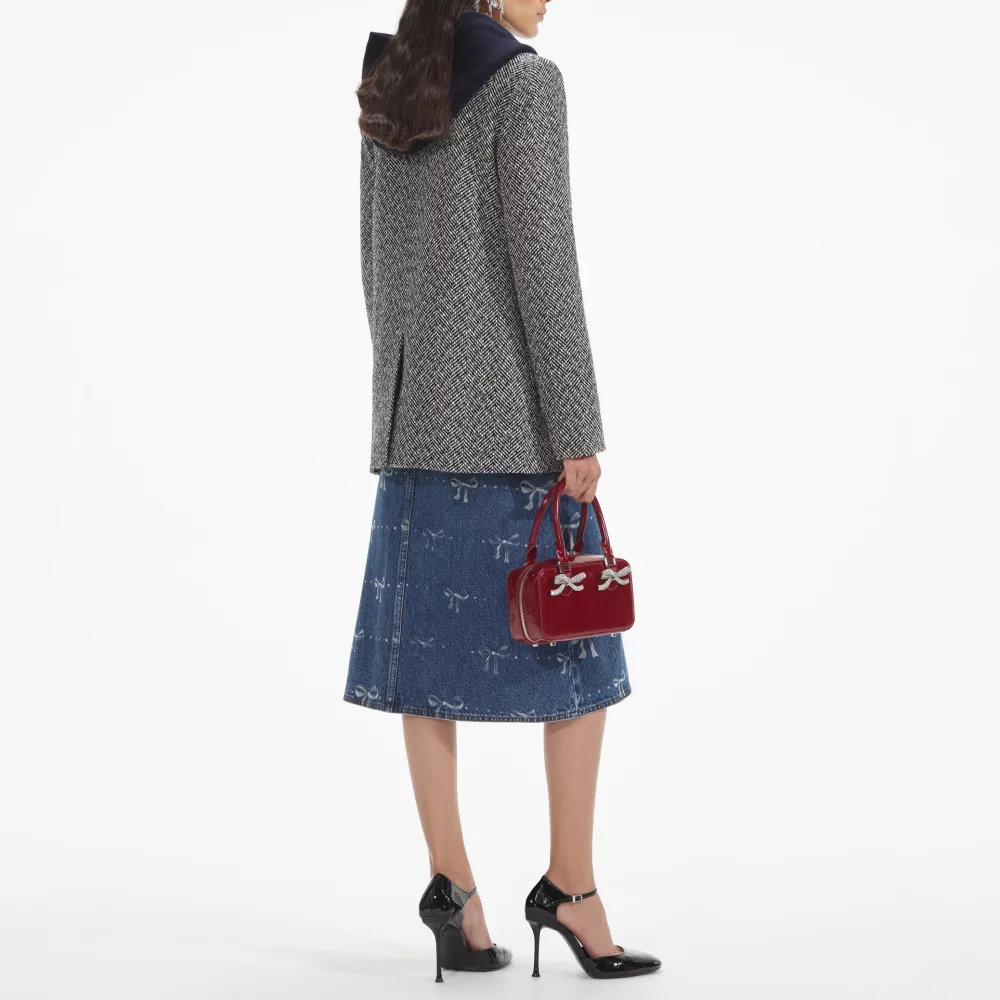 Black Herringbone Blazer