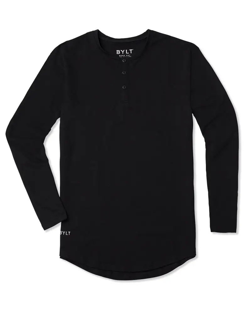 Henley Drop-Cut Long Sleeve: Bylt Signature