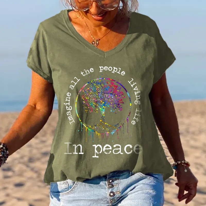 Tree Of Life Imagine All The Peoples Living Life Graphic Tees