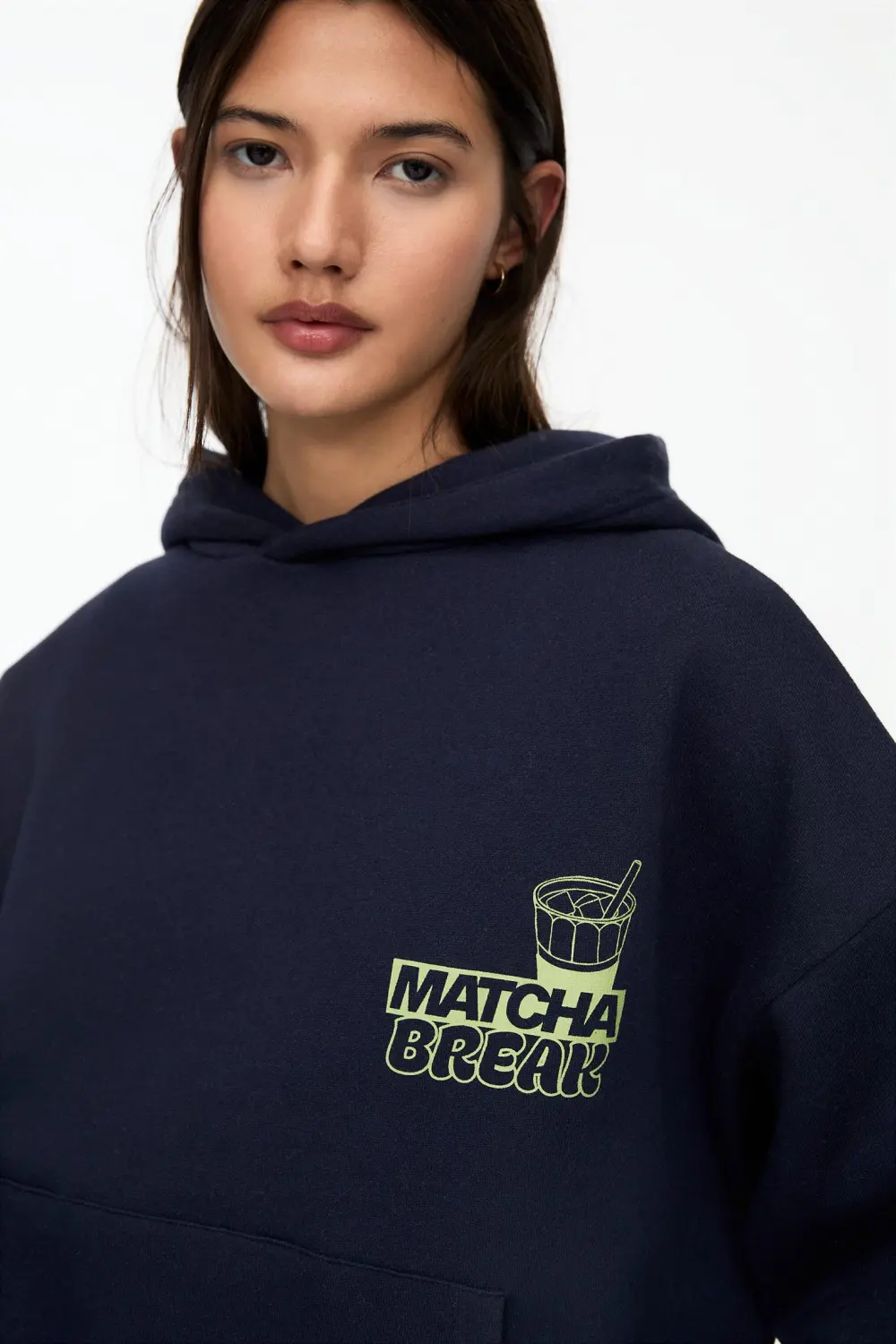 Sudadera capucha Té matcha