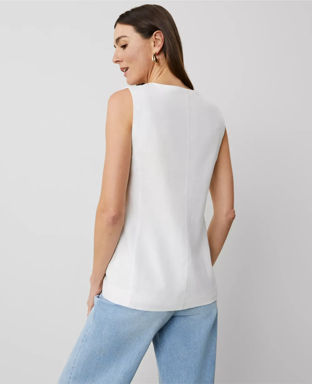 Linen-Blend Vest Top