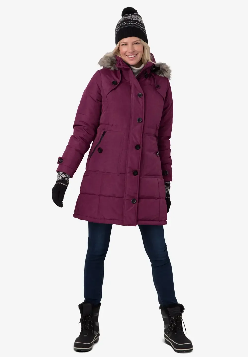 Heathered Down Puffer Coat
