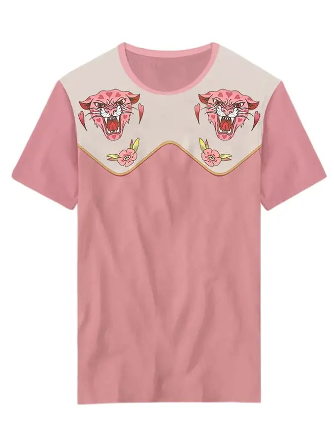 Women's Classic Western Animal Print Crew Neck T-shirt