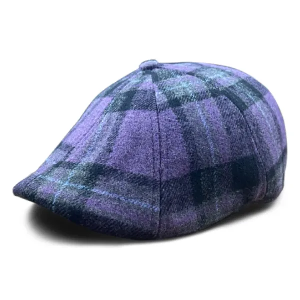 The Violet Rose Plaid Peaky Boston Scally Cap - Purple Plaid