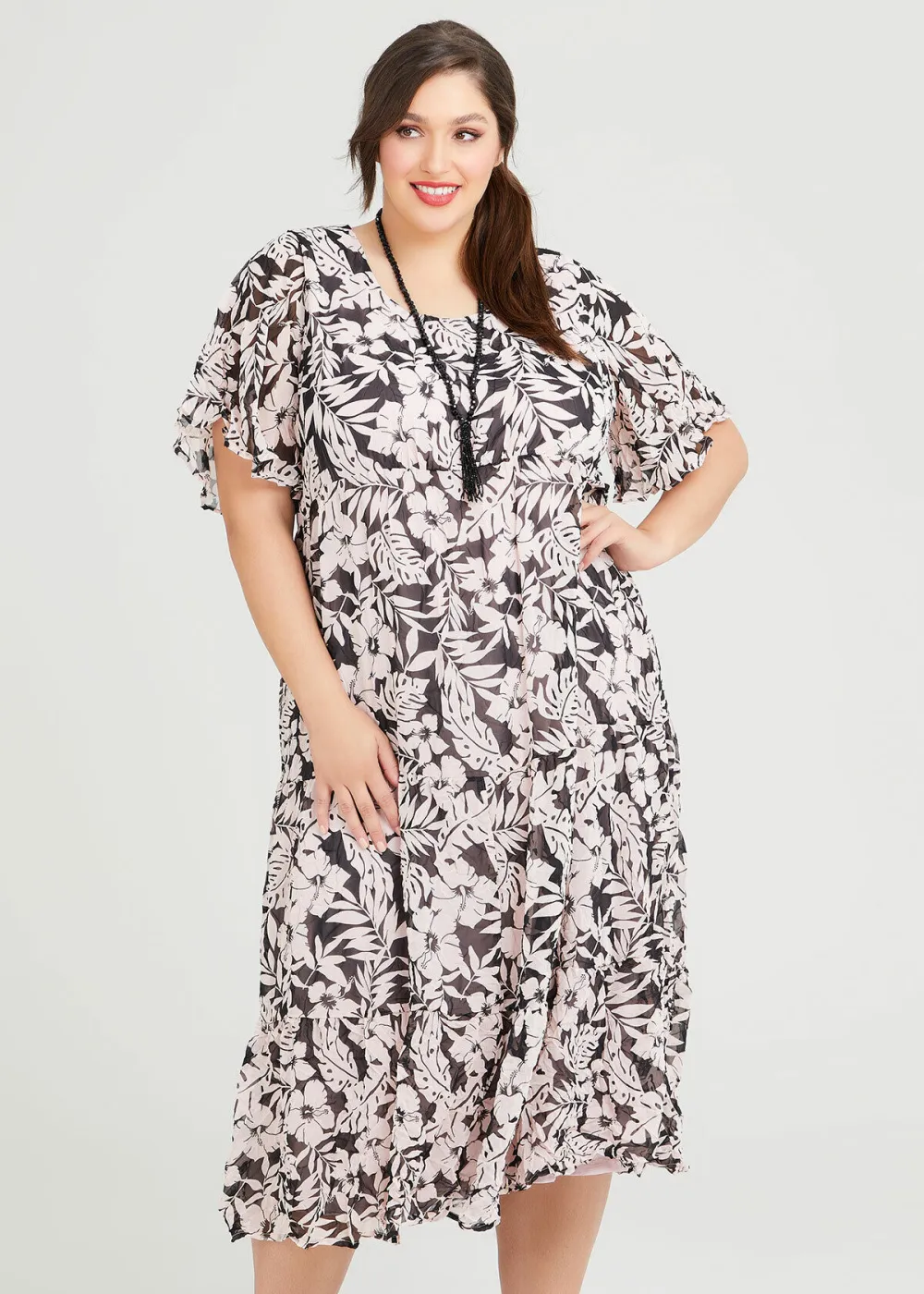 Vicky Chiffon Floral Dress