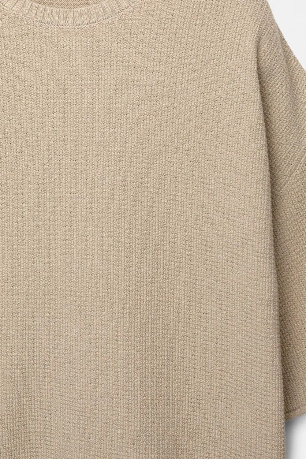 Waffle-knit boxy-fit T-shirt
