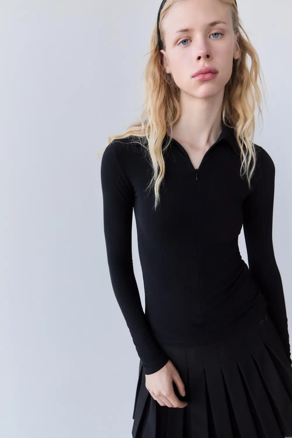 Shirt with polo collar