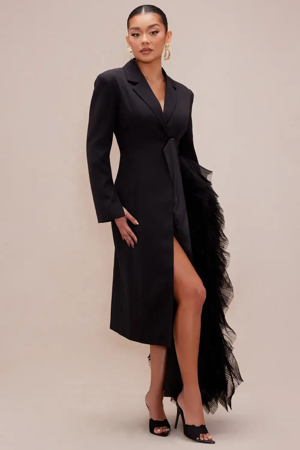 Katie Tulle Blazer - Black