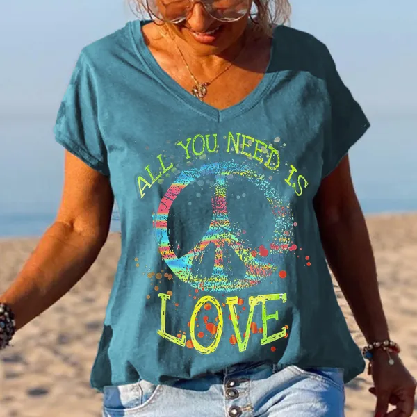 All You Need Is Love Unique Printed Graphic Tees