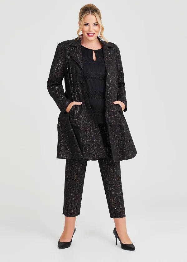 Gold Dust Ponte Trench Coat