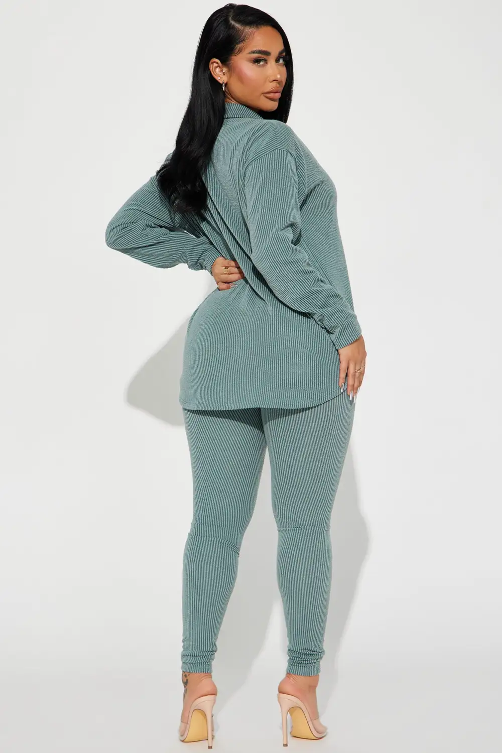 Maddie Ribbed Legging Set - Sage