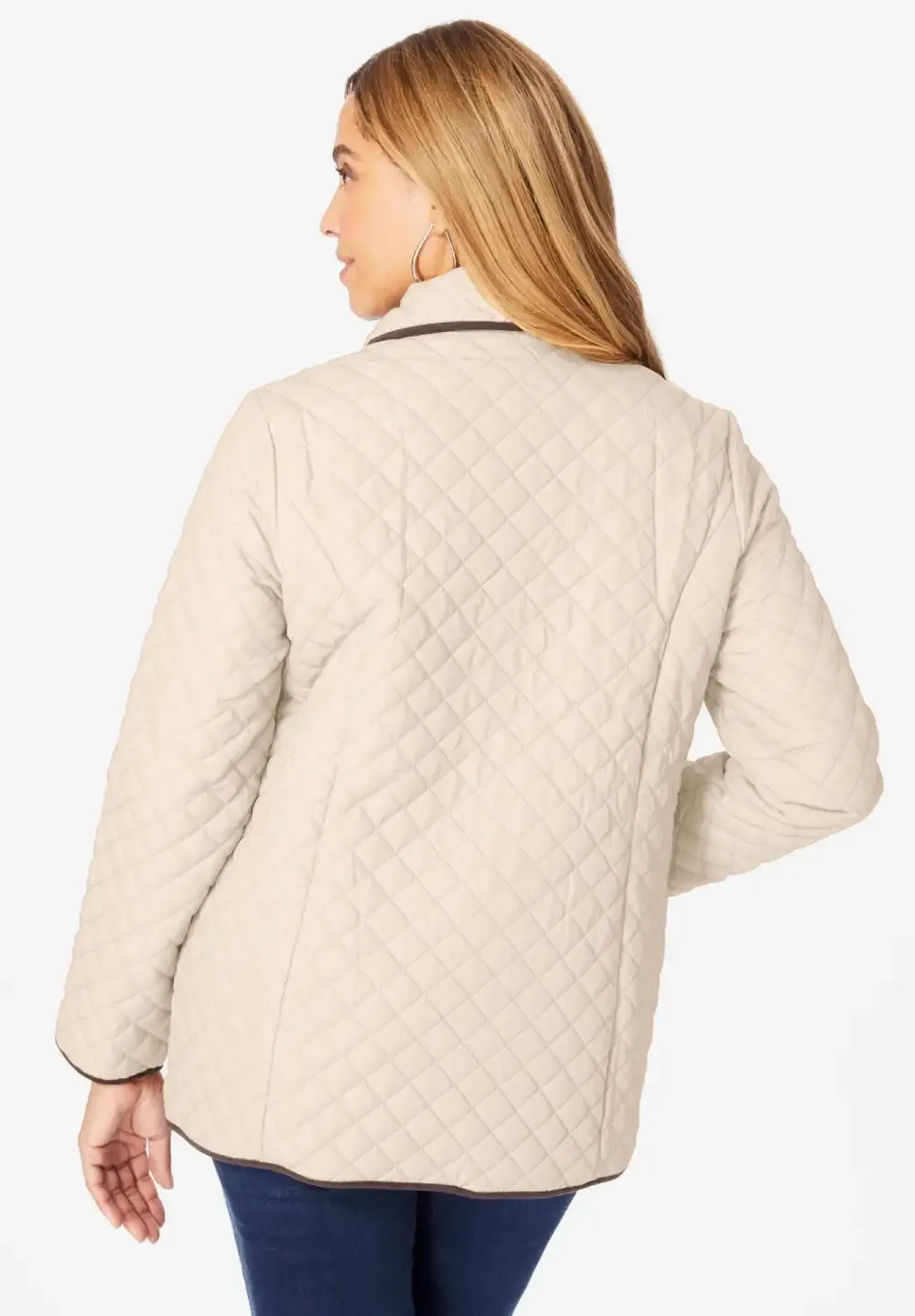 Snap-Front Quilted Coat