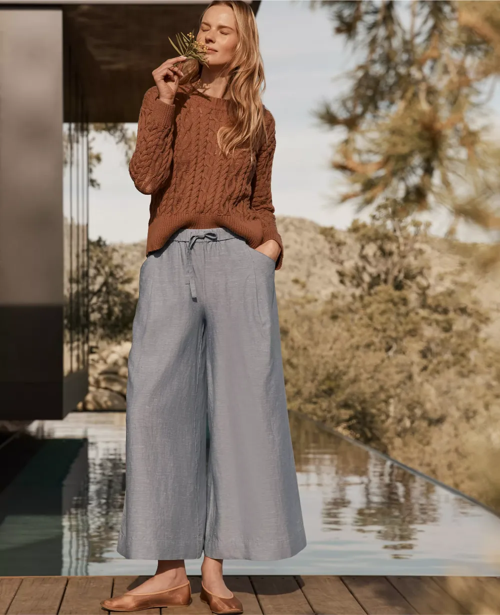 Haven Well Within Linen Blend Cropped Palazzo Pants