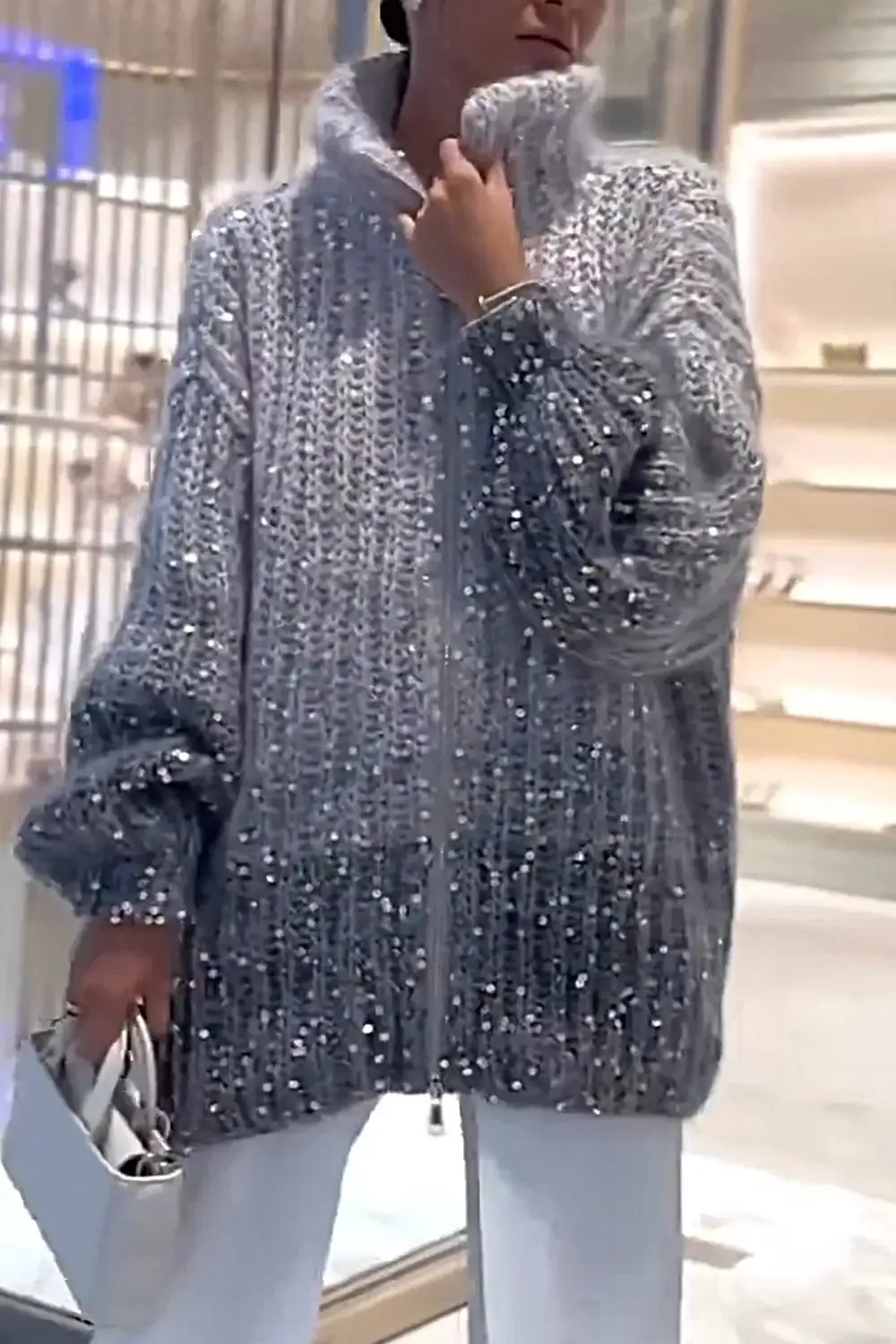 Women's Sparkling Sweater Cardigan