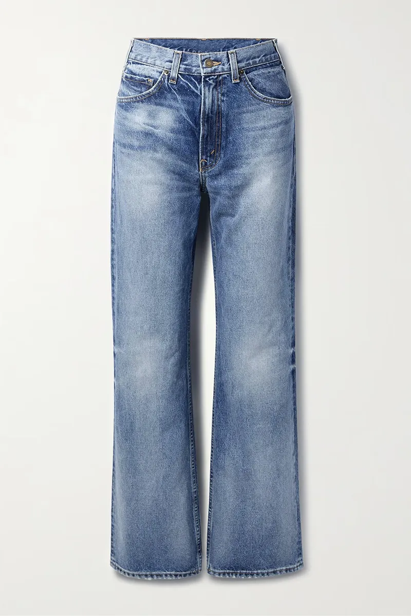 Wash High Rise Straight Leg Jeans Without Belt