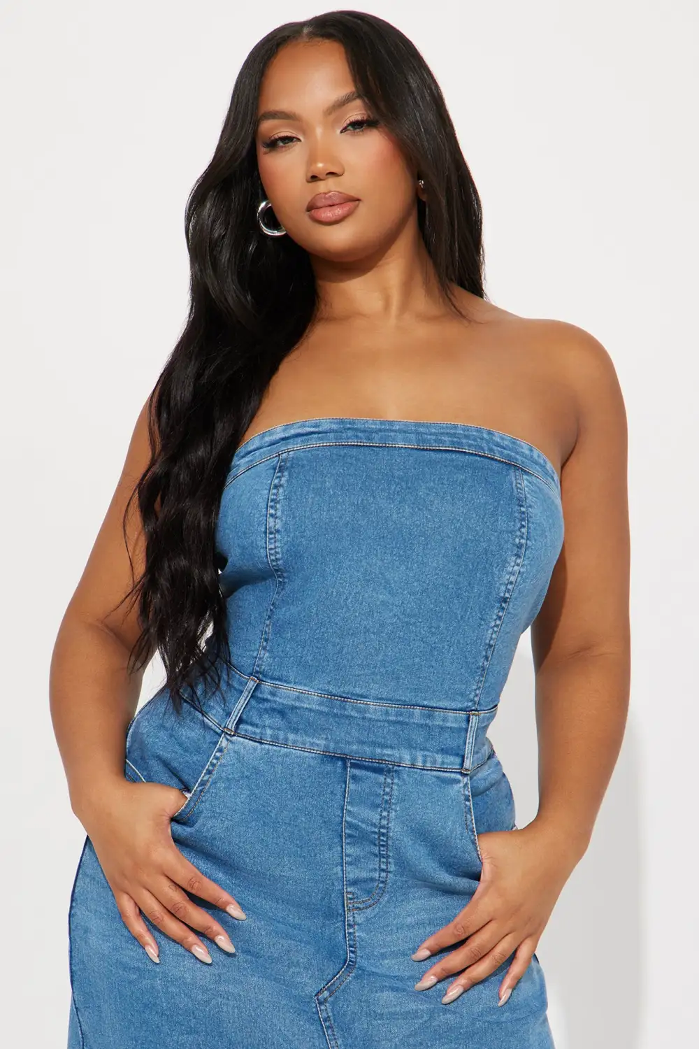 Denim Energy Midi Dress - Light Wash