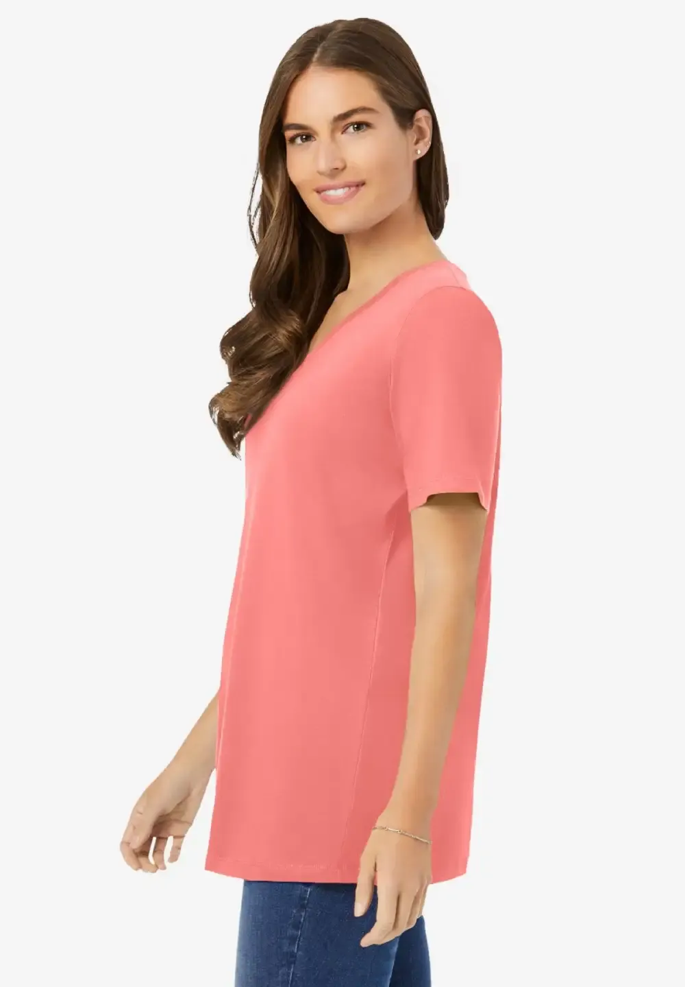 Perfect Short-Sleeve V-Neck Tee