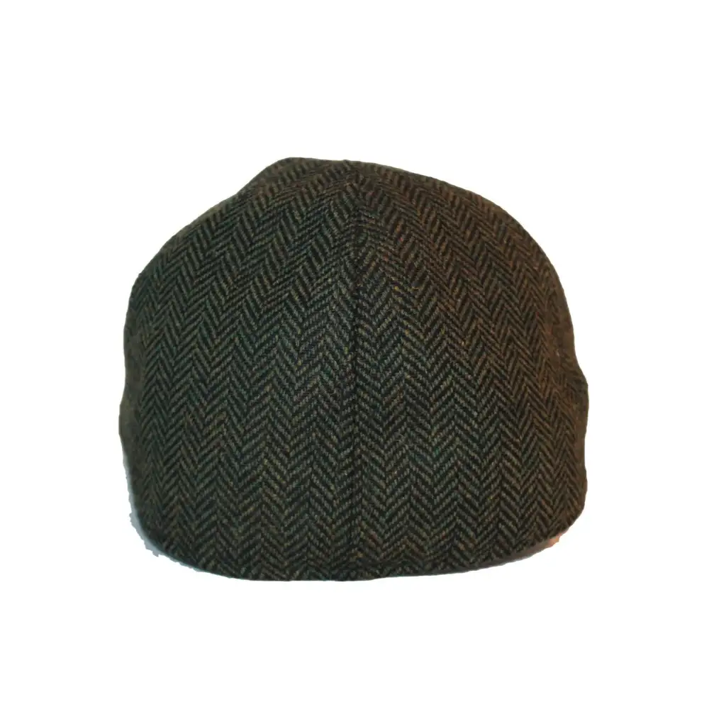 The Donnybrook Boston Scally Cap - Dark Olive Green Herringbone