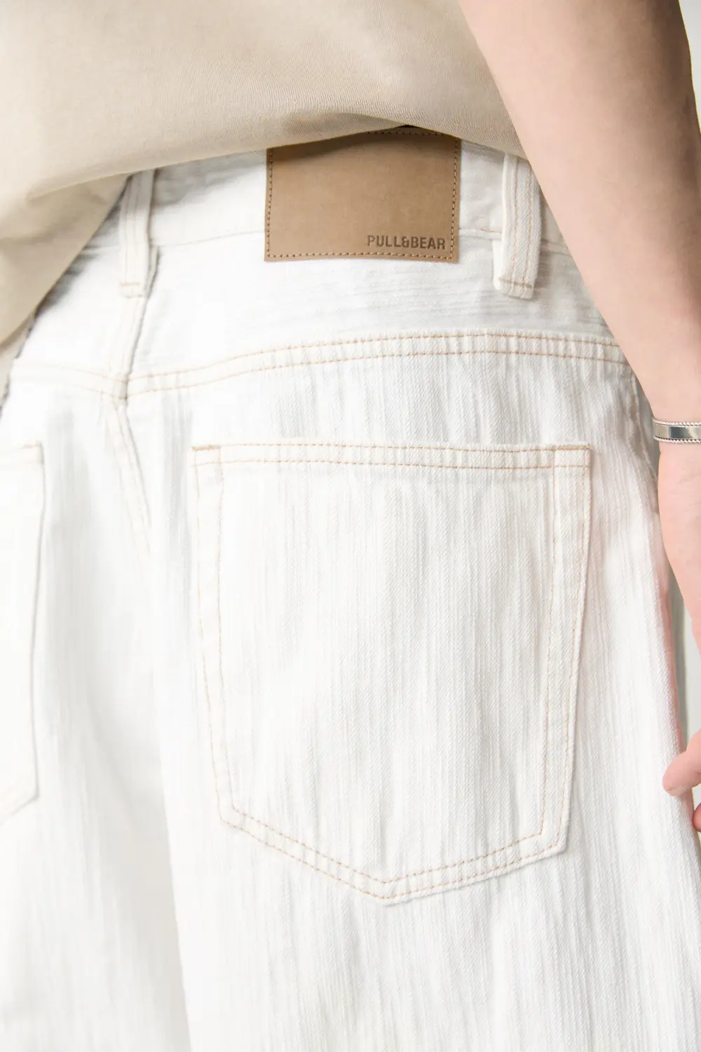White textured jeans
